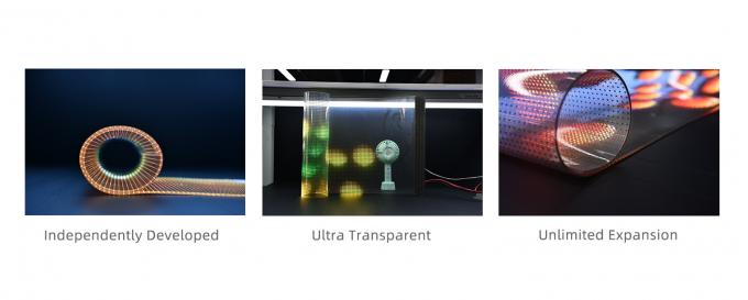 últimas noticias de la compañía sobre Panel de pantalla LED transparente flexible con pantalla de cristal adhesivo  0