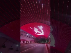 নমনীয় RGB P100 LED জাল ডিসপ্লে IP67 জলরোধী গ্লাস কার্টেন বিল্ডিংয়ের জন্য